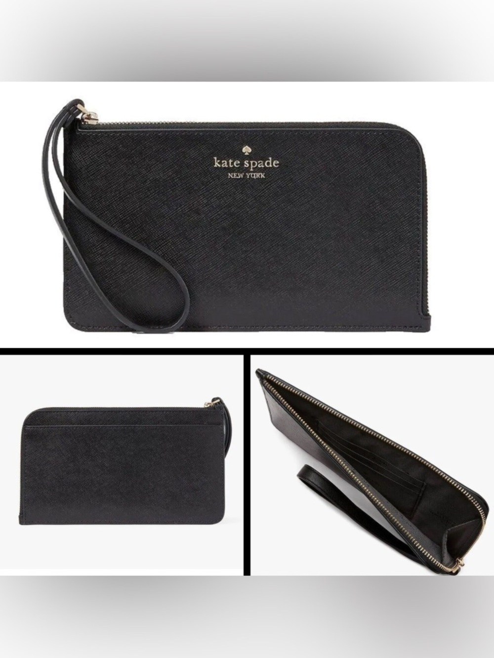 💖🛍️🎉HOST PICK💖🛍️🎉 KATE SPADE Lucy Saffiano Leather Medium L-Zip Wristlet